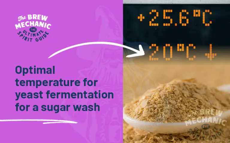 Optimal temperature for yeast fermentation for a sugar wash